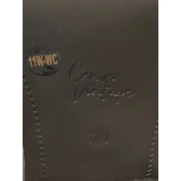 NWOB Crown Vintage Womens Sila Leather Cowboy Boots Blocked Heels Size 11W Black - Picture 9 of 9